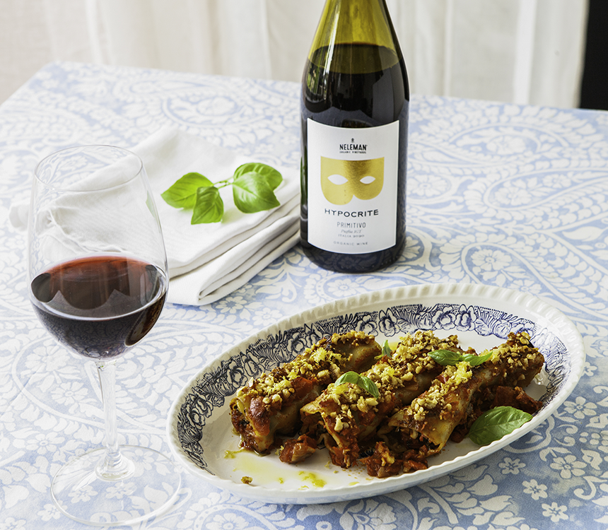 Wijn & spijs: Canneloni met spinazie & tomatensaus en Primitivo